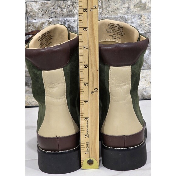 J. CREW Suede Elsa Boots Chunky Lug Sole Lace-Up Huntington Green EUC Womens 6 - Picture 11 of 12